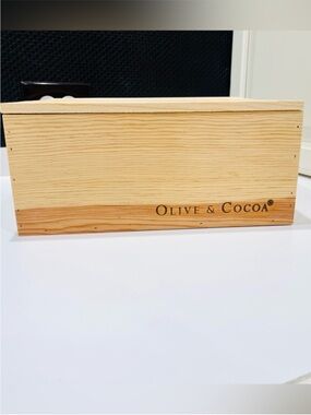 Olive & Cocoa Wooden Box - Natural Wood NWOT